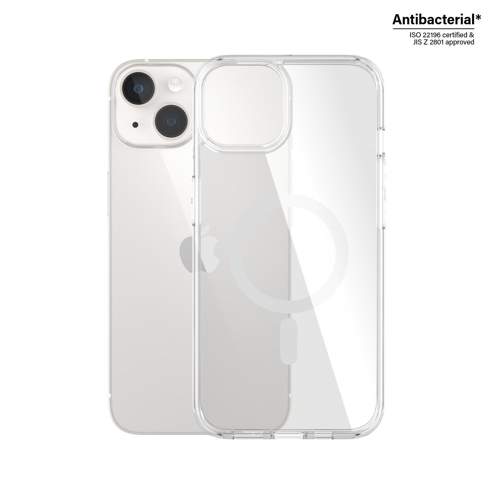 PanzerGlass® HardCase Transparent m. Hvid MagSafe iPhone 14 | 13